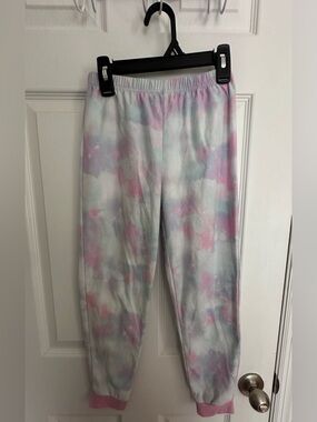 PJ & ME Pajama Pants Girls Size 7/8 pastel tie dye Print Sleepwear kids jogger